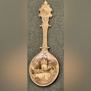WMF German Collector Pewter Souvenir Spoon Anno Domini Burg Cochem 1995
